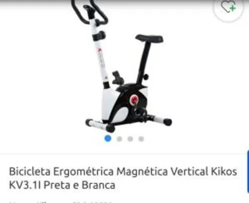 Bicicleta Ergométrica Magnética Vertical Kikos KV3.1I Preta e Branca | R$1099