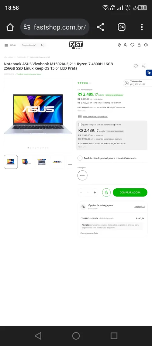 Imagem na descrição da promoção