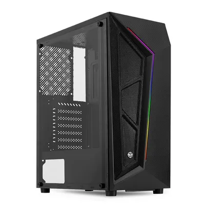 Gabinete Gamer TGT Carbon, RGB, Mid-Tower, Lateral de Vidro, Com 3 Fans, Preto, TGT-CBN-BLK01