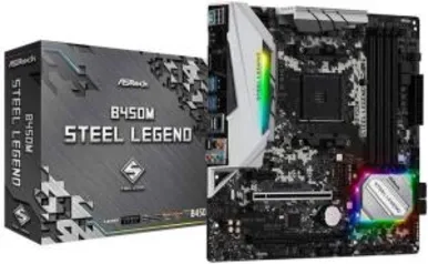 Placa mãe ASRock B450M Steel Legend DDR4 SATA 6Gb/s USB 3.1 HDMI - R$625