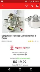 Conjunto de Panelas La Cuisine Inox 8 Peças