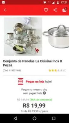 Conjunto de Panelas La Cuisine Inox 8 Peças