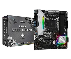 Placa Mãe AM4 ASRock, B450M Steel Legend | R$ 749