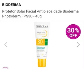 Protetor Solar Facial Antioleosidade Bioderma Photoderm FPS30 - 40g