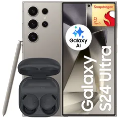 Smartphone Samsung Galaxy S24 Ultra 5G 256GB 12GB RAM Tela 6.8 Snapdragon 8Gen3 + Fone Buds2 PRO 