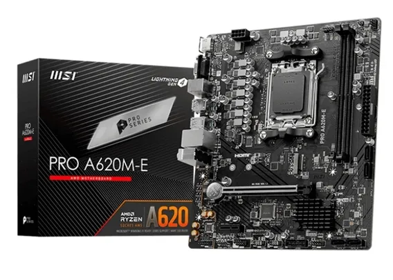 Placa Mãe MSI A620M-E, Chipset A620, AMD AM5, MATX, DDR5, 911-7E28-001