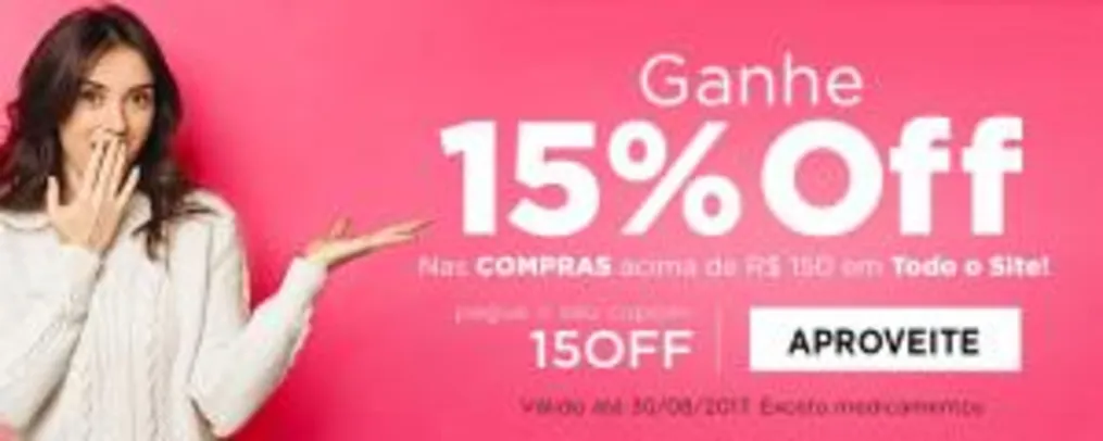 15% Todo o site Netfarma em compras acima de R$150