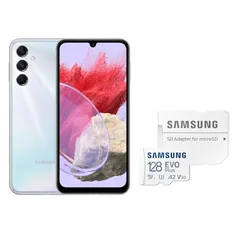 Samsung Galaxy M34 5G 128GB 6GB RAM Mega Bateria 6000mAh Câm Tripla 50MP + Cartão Memória 128GB Prata