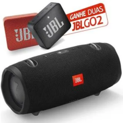 PROMOÇÃO Caixa De Som Bluetooth JBL Xtreme 2 À prova d'água Preta 40w + Duas Caixas de Som JBL Go 2