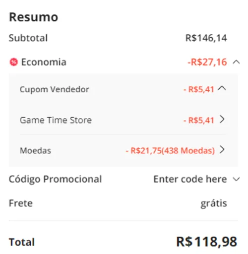 Imagem na descrição da promoção