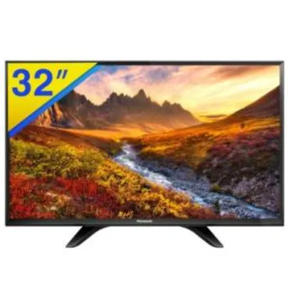 TV LED 32" Panasonic HD com Conversor Digital Integrado, Media Player, Slim Design e Narrow Bezel, Conexões HDMI e USB - TC-32D400B - R$ 999,00
