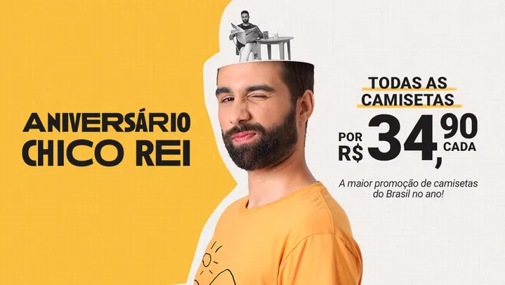 Seleção de camisas Chico Rei por R$24,90 pagando com RecargaPay