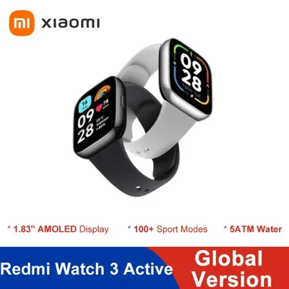 [App/Taxa Inclusa] [Moedas R$141,79] Xiaomi Redmi Watch 3 Active, Versão Global 