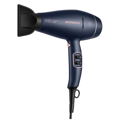 Secador de Cabelo Mondial Infrared Azul/Golden Rose 2200W 220V SCP-01-IR