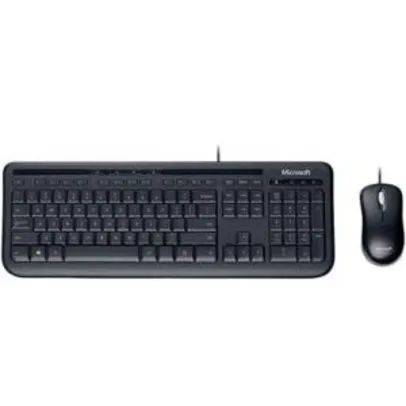 Teclado Microsoft Multimídia + Mouse Basic Óptico Wired Desktop 600 Black APB-00005 | R$100