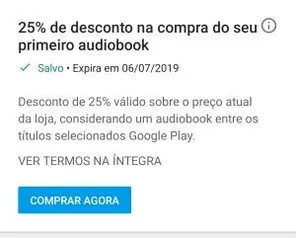 [Usuários selecionados] 25% off em audiobooks