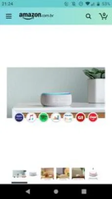 Echo Dot com relógio: Smart Speaker com Alexa - Cor Branca R$349