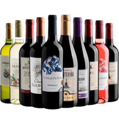 Kit 10 vinhos por R$ 250