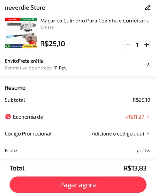 Imagem na descrição da promoção