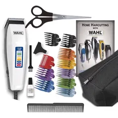 Máquina de Cortar Cabelo Wahl Clipper Color Code - 10 Pentes / 17 acessórios - Branco