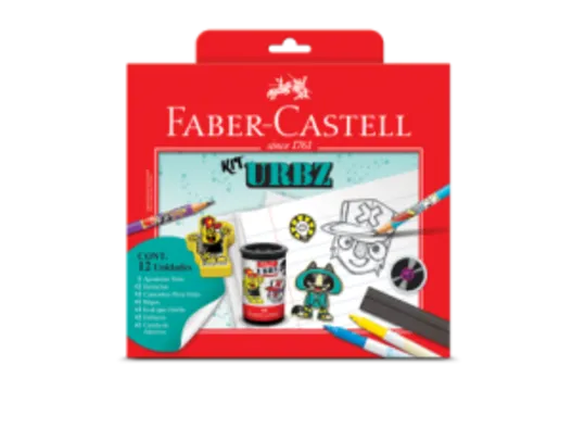[Saraiva] Kit Escolar Faber Castell Urbz c/ Ecolápis + borrachas + apontador + régua + Canetinhas Por R$ 15
