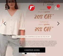 [Desconto progressivo] Até 35% OFF em lista selecionada no app( ASHUA)