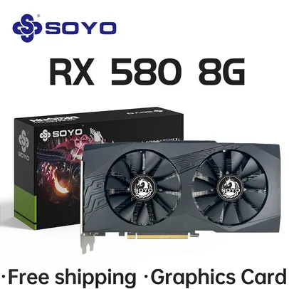 [Taxa Inclusa/GPay/Moedas R$371] Placa de Vídeo Soyo RX 580 8GB