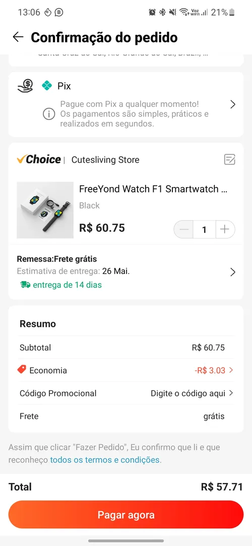 Imagem na descrição da promoção