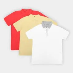 Kit 3 Camisas Polos John Taylor Masculina