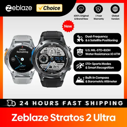 Zeblaze-Ultra GPS relógio inteligente, built-in bússola, altímetro barométrico, Dual-Band, GNSS