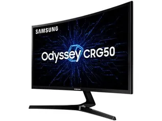 Monitor Gamer Samsung LC24RG50FQLMZD 23,5” LED - Curvo Widescreen Full HD HDMI 144Hz 4ms - Monitor Gamer