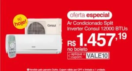 [App] Ar condicionado Split Inverter Consul 12mil BTUs - R$1457