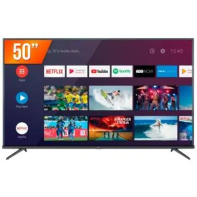 Smart TV LED 50" Android TV TCL 50P8M 4K UHD | R$1.661