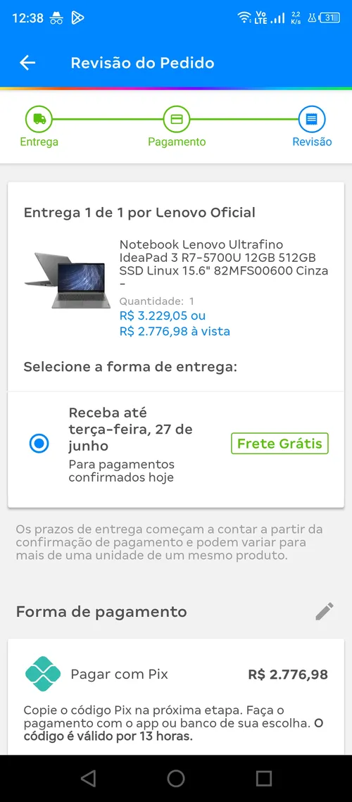 Imagem na descrição da promoção