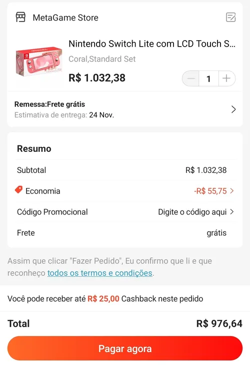 Imagem na descrição da promoção