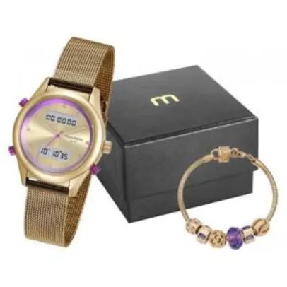 Relógio Feminino Mondaine Anadigi - 99120LPMVDE7K1 Dourado com Acessórios | R$ 120