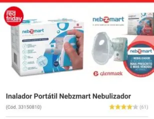 Inalador Nebulizador Portátil Nebzmart Com Rede Vibratória | R$146