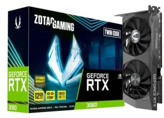 Placa de Vídeo ZOTAC GAMING GeForce RTX 3060 Twin Edge - 15 Gbps, 12GB, GDDR6, Ray Tracing - ZT-A30600E-10M