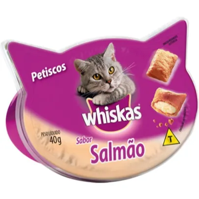 Petiscos para Gatos Sabor Salmão Temptations WHISKAS 40g | R$ 4