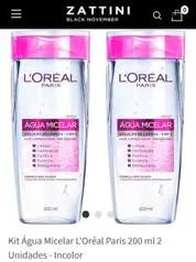 Kit 2 Água Micelar Loreal 200ml - R$30