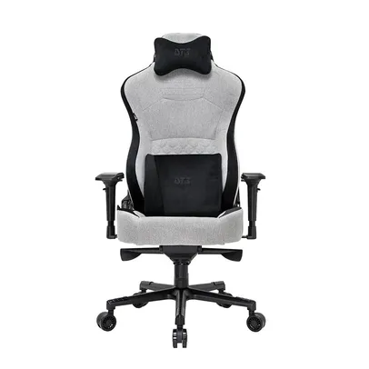 Cadeira Gamer DT3 Royce Ashen, Com Almofadas, Reclinável, Apoio de braço 4D, Cinza e Preto - 13340-1