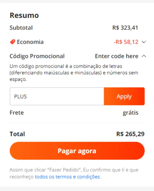 Imagem na descrição da promoção