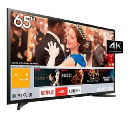 Smart TV 4K LED Ultra HD 65 Polegadas Samsung Preta LH65BENELGA/ZD