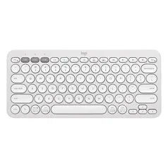 Teclado Sem Fio Logitech, Bluetooth e USB, Pebble Keys 2 K380s, Easy-Switch e Pilha Inclusa, Branco - 920-011790