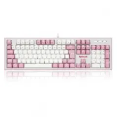 Teclado Mecânico Gamer Redragon Hades, Led White, Switch Blue, ABNT, Full-Size, White/Pink, K623-WP (PT-BLUE)