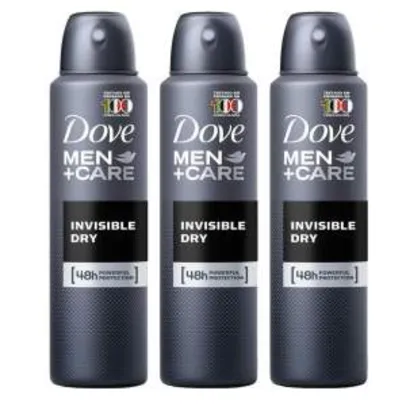 [EXTRA] Desodorante Antitranspirante Aerosol Dove Men+Care Invisible Dry 89g - 3 Unidades - R$30