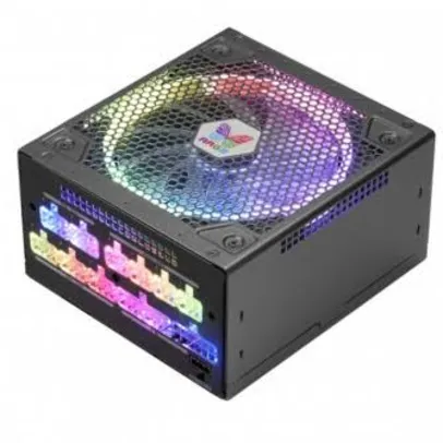 Fonte Super Flower LEADEX III ARGB 650W, 80 Plus Gold, Black, PFC Ativo, Full Modular, SF-650F14RG(BK) Com Cabo de força