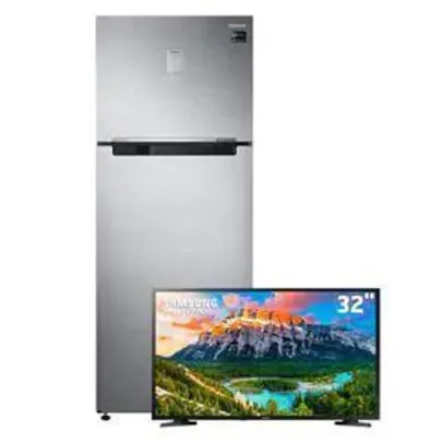 Kit Refrigerador Samsung RT46K6261S8 453L + Smart TV LED 32" HD Samsung 32J4290 | R$ 3.499