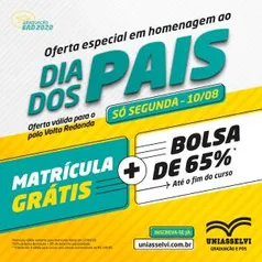 [Volta Redonda/RJ] 65% OFF em todo o curso de graduação