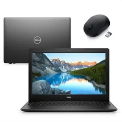 Notebook Dell Inspiron i15-3583-M30M Core i7 8GB 2TB Placa de vídeo Windows 10 Preto 15.6" + Mouse Wireless MS3320W